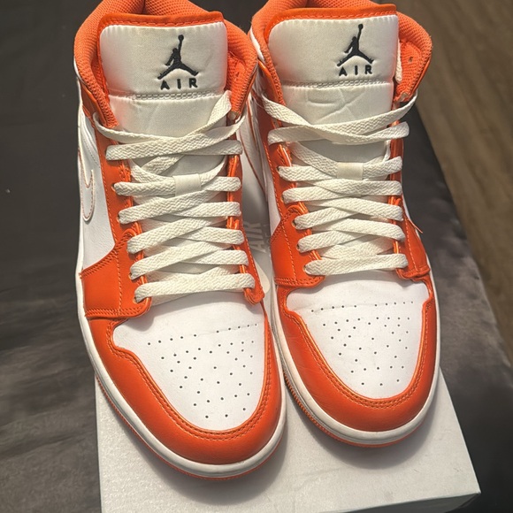 Authentic White & orange #1 Air Jordans - Picture 6 of 6